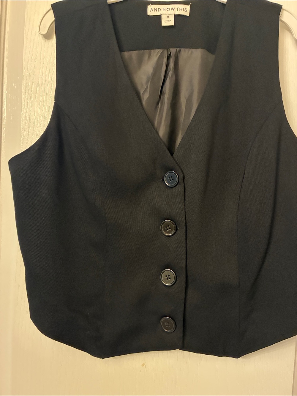 Black Tailored Vest - Classic Women's Button Front